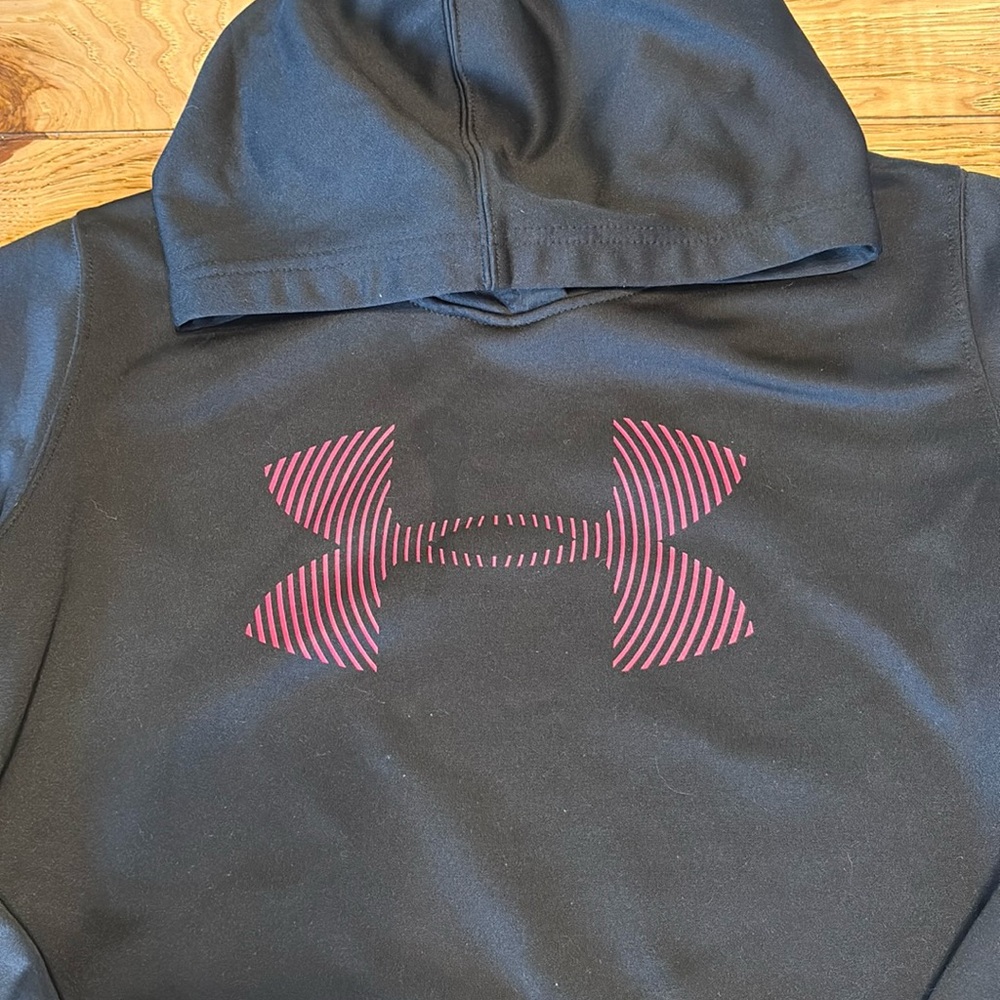WOMEN’S UNDER ARMOUR COLDGEAR
LOOSE FIT PULLOVER HOODIE with PINK iconic logo - Picture 3 of 6